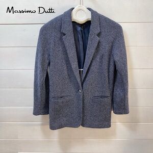MASSIMO DUTTI – XS – Blazer texturé bleu marine